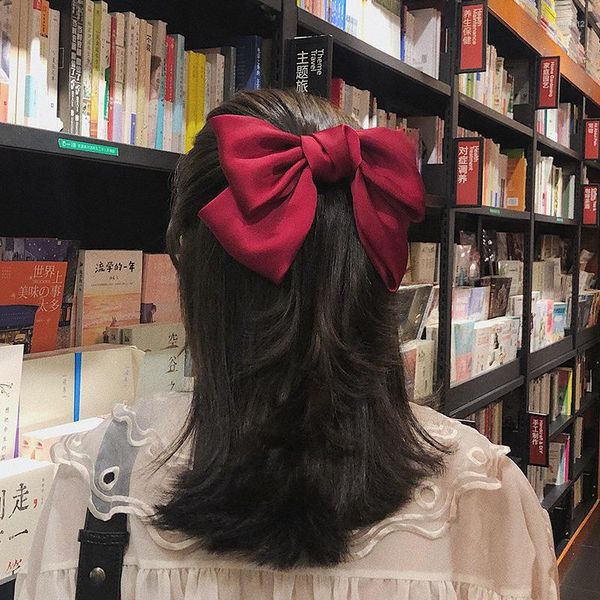 Kerstversiering Grote Effen Lint Haarstrik Clips Met Grote Haarspelden Boutique Haarclips Chinese Jaar Stijl Accessoires