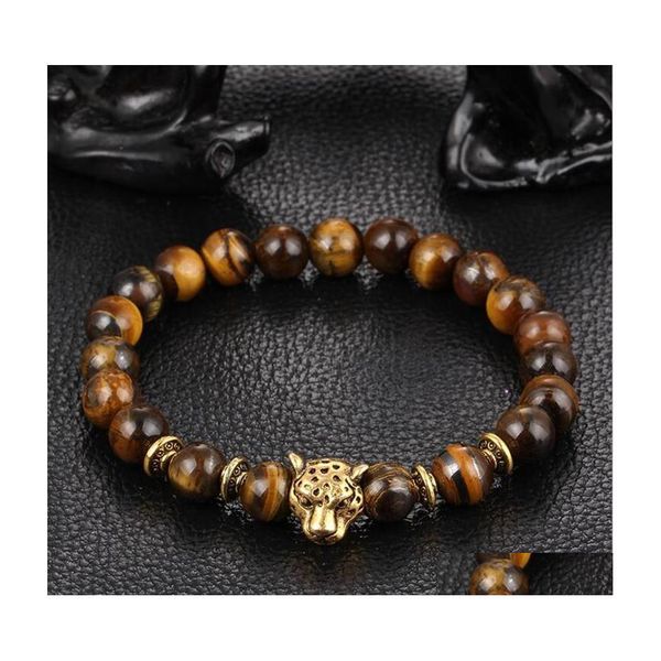 Socchi di perline Fascifica naturale agata lapis lazita tigre eye preghiera perline braccialetti bracciale gioiello tratto leopardo leone goccia del dhay4