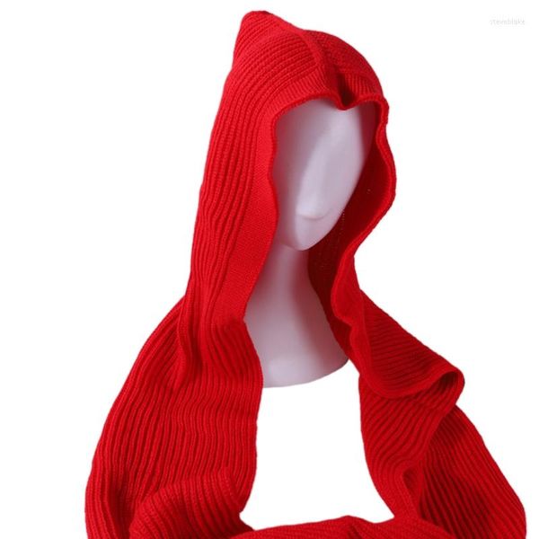 Scarves Hooded Shawl Wrap Scarf Hat Set For Head Warmer Crochet One Piece Windproof Ho R7RF