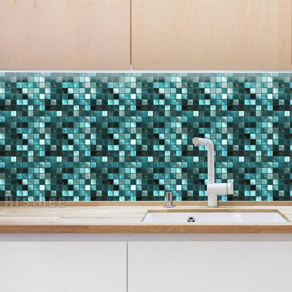 Adesivi murali 10 cm / 15 cm Carta mosaico per cucina Backsplash Controsoffitto Pannello autoadesivo Piastrelle Bagno Home Art Decor