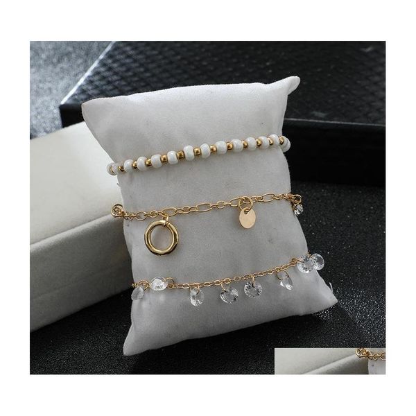 Cavigliere 3 pezzi / set per le donne Accessori per i piedi Sandali da spiaggia estivi Bracciale Caviglia sulla gamba Regalo di gioielli femminili 77 W2 Drop Delivery Dhumf