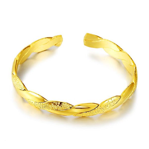 Stile braccialetto per le donne No Fade Vietnam Alluvionale onda d'oro Twist bracciali aperti disegni di gioielli