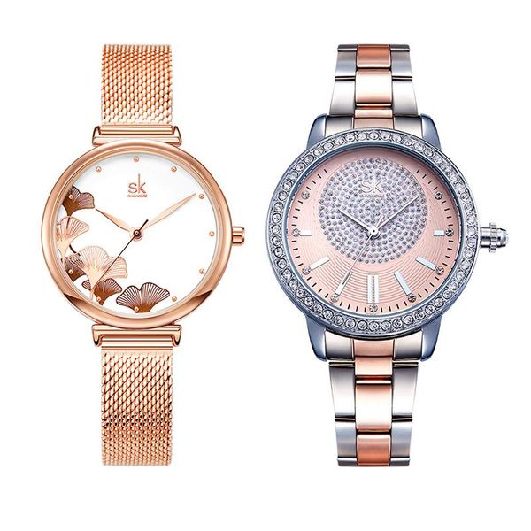 Orologi da polso Set regalo Bundle Deal Fashion Orologio al quarzo giapponese per donna Bracciale di lusso in oro rosa Moon Bracciale da donna Cheetah Design WatchWri