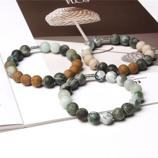 Fios com miçangas de miçangas de 10 mm de pedra natural Buda Africana Africana Bracelets vintage Buda de Energia de Madeira para Mulheres Jóias de Homens