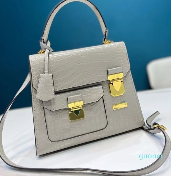 2023 Designer Bag Eleganti accessori in metallo placcato oro Borsa a tracolla multicolore da donna in alligatore
