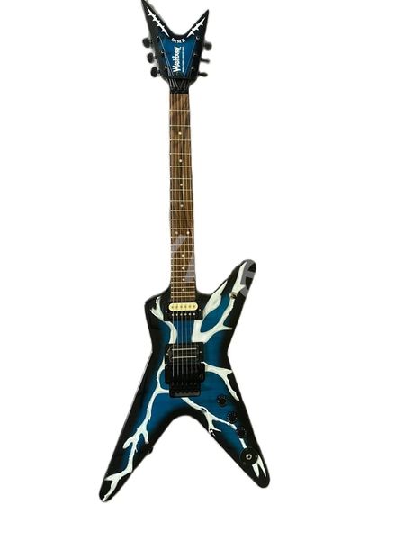 LvyBest Yumiya Shop Custom Shop Dimebag Blue Electric Guitar 22 Frets Black Tremolo Bridge