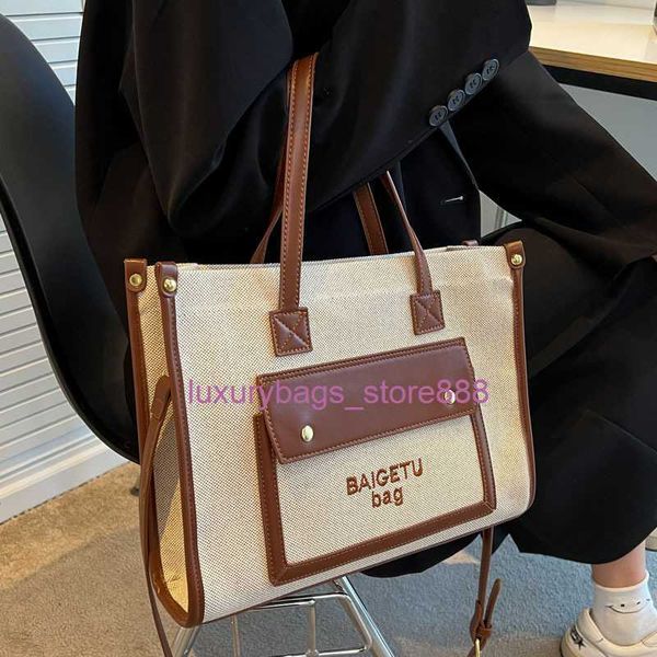 Store Handbag 95% di sconto Borsa in pelle portatile di alta qualità all'ingrosso per donna 2023 New Style Wtern-style Versatile monospalla Msenger Tote in cotone e canapa