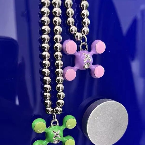 Chokers Fashion Edelstahl Round Perlenkette Quadangle Ball Anhänger für Männer Frauen Persönlichkeit Nische Design Sinn Halskette Geschenk 230207