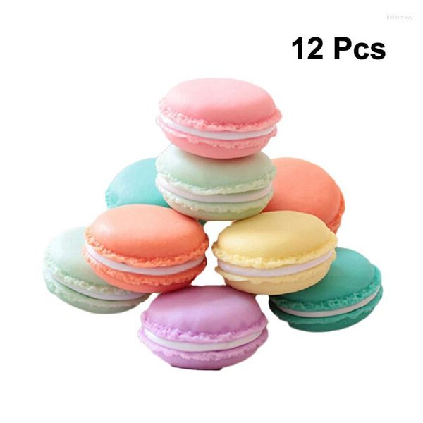 Caixas de armazenamento 12pcs mini -macaron box de caixa plástica portador de jóias Organizador de viagens Sundries Contêiner