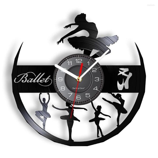 Orologi da parete Ballerina Girl Nursery Girls Room Art Orologio decorativo Orologio da ballo Record Ballerini regalo