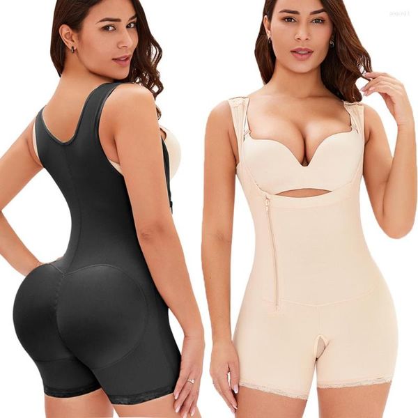 Intimo modellante da donna Vita alta da donna Body Shaper in pizzo Donna Zip U-Design Addome Completo Shapewear Strap Postpartum Panty Girdle BuLifter