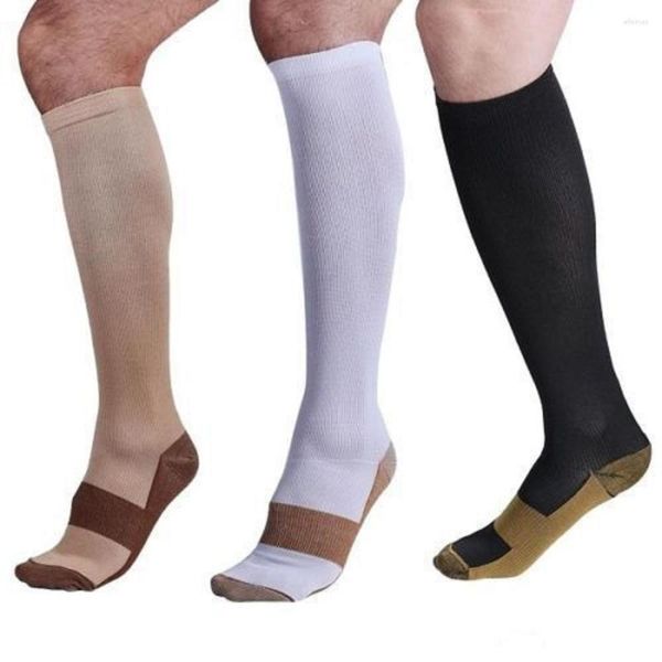 Damen-Socken, Strümpfe, mit Kupfer angereicherte Kompression, abgestufte Herren- und Damen-Patchwork-Wärmer, lässige Mode