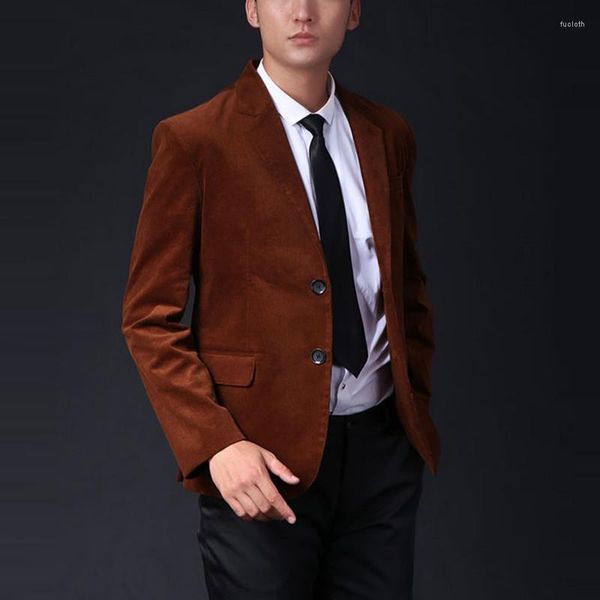 Ternos masculinos 2023 Man Spring Man Personalize o traje comercial Corduroy Blazer Macho Macho Slim Fit Outerwear