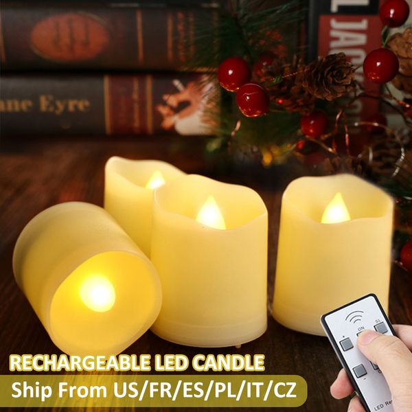 Velas 6pcs sem chama LED LED CEAS DE TEALIGHT LUZ DE CASAMENTO PARA DE DECORAÇÃO DE PESTÃO DE CASAMENTO RECARGELHE LED LUZ DE VELA COM TIMER REMOTO 230206