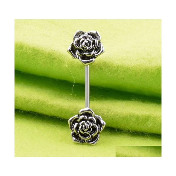 Nippelringe Frauen Körperschmuck Retro Galvanisieren Rose Edelstahl Punktion Ornamente 2 8LL T2 Drop Lieferung Dhty9