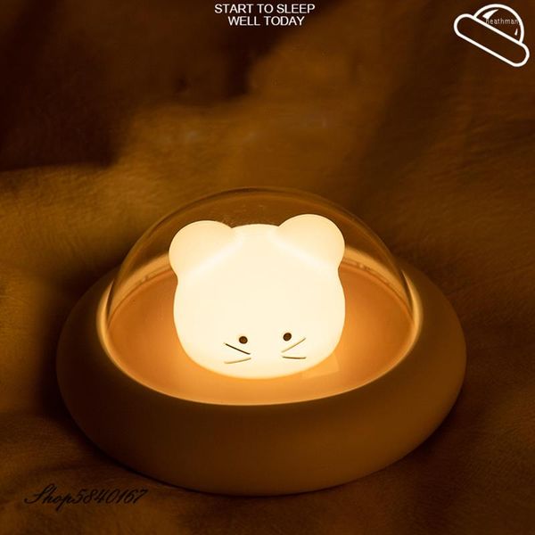 Lâmpadas de mesa USB Lâmpada fofa para o quarto Espaço de escurecimento Luz de escurecimento Mouse Lighting Animal Abajur Infantil Children LED