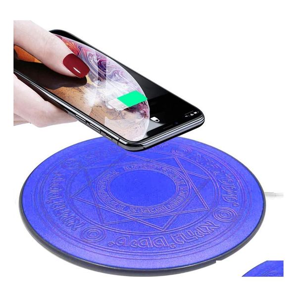 Night Lights Magic Array 10W LED sem fio carregador Fast Charging Pad para telefone x Xs S9 S10 Huawei P20 Mate 20 Drop Delivery Ilumina￧￣o I Dhmoj