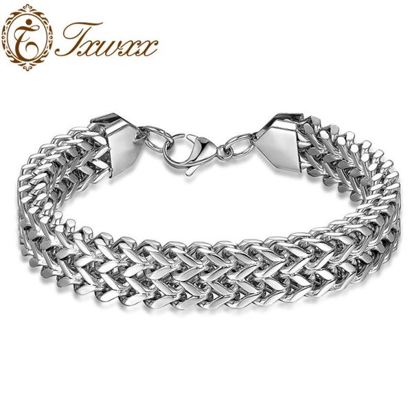 Dickes Armband Charming Classic Luxury Manschettenknopf Metall Silber Armbänder Bnagles für Männer Punk Rock Figaro Chain Wrist Band