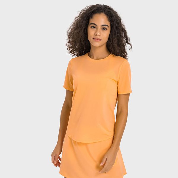 L-333 wassergekühlter Stoff, cooles Sweatshirt, atmungsaktiv, Yoga-Tops, schnell trocknend, Tennis-Shirt, Damen, Outdoor-Lauf-Shirts mit kurzen Ärmeln