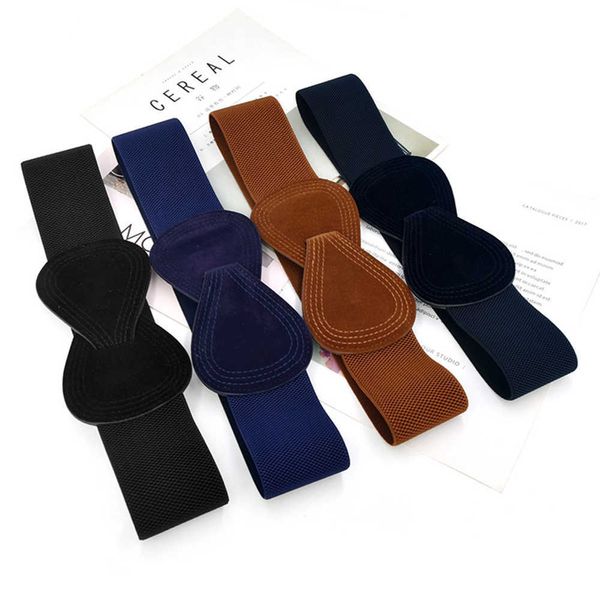 Cinture semplici accessori versatili rompighiaccio coreano in velluto elastico cintura bowknot larga copertina per maglione studentesca cintura scb0323 g230207