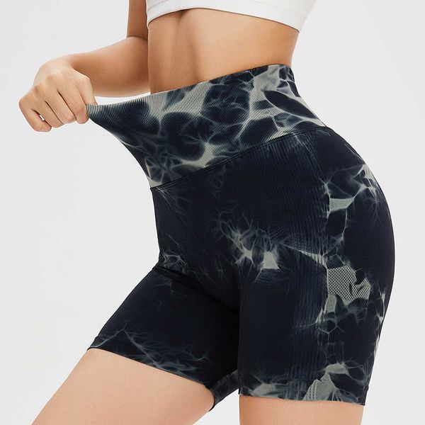 Pantaloncini da donna TRY TO BN Fitness Tie Dye Sport Pantaloni da yoga Scrunch Butt Leggings a vita alta senza cuciture Allenamento Ciclismo Collant da palestra Donna Y2302