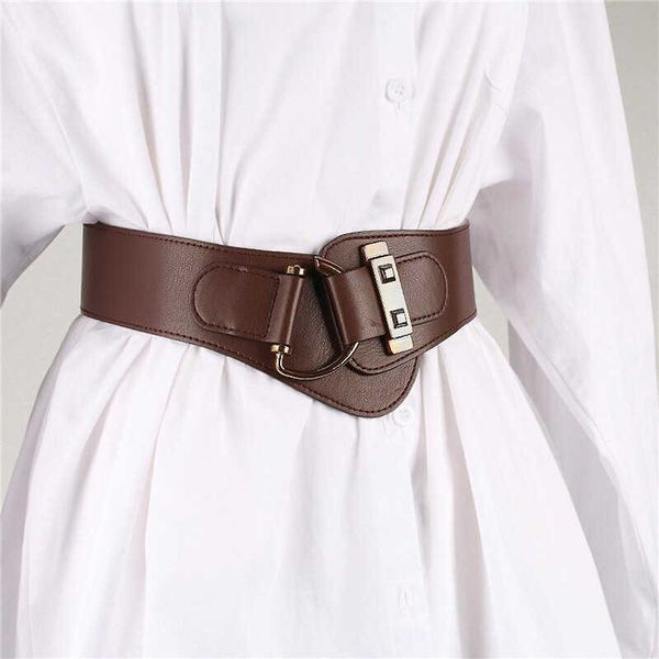 Cintos 2023 de alta qualidade cinturões de moda moda casual vintage elástico espartilho largo vestido de camisa de camisa de decoração para mulheres g230207