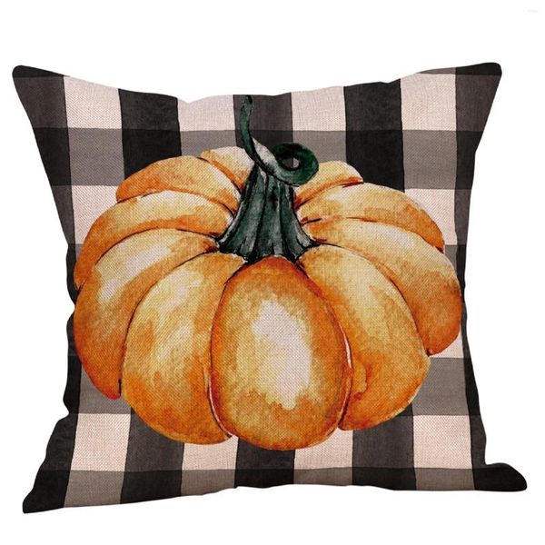 Kissenbezug, Herbst-Kürbis-Überwurf, Herbstdekoration, Kürbisse, Kissen für Couch, Sofa, Heimdekoration, Leinen, 45,7 x 45,7 cm