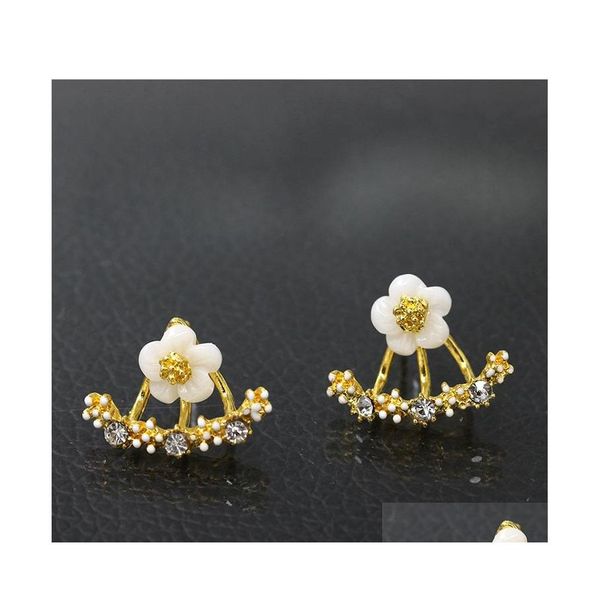 Stud Daisy Ohrringe Nachahmung Diamant Schmuck Kleine Blumen Hängen Nach Senior Blume Drop Lieferung Dhs6Z