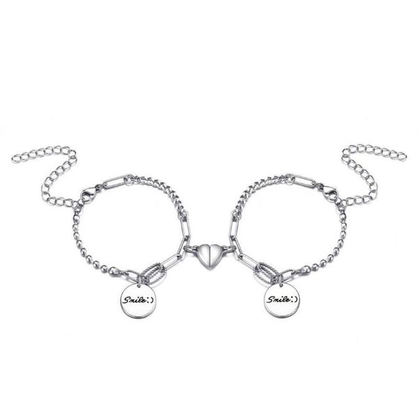 Bracelets de charme Smile Smile Heart Bracelelet Chegada Jóias de pulseira para casal YP8502