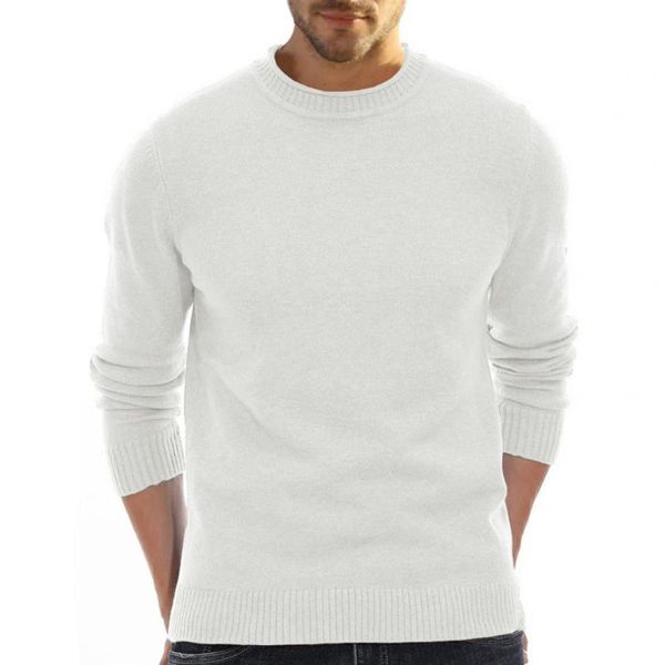 Herren Hoodies Sweatshirts Männer Pullover Einfarbig Weich Atmungsaktiv Anti-Pilling Slim Fit Rundhals Langarm Strick Elastisch Herbst ClothesMe