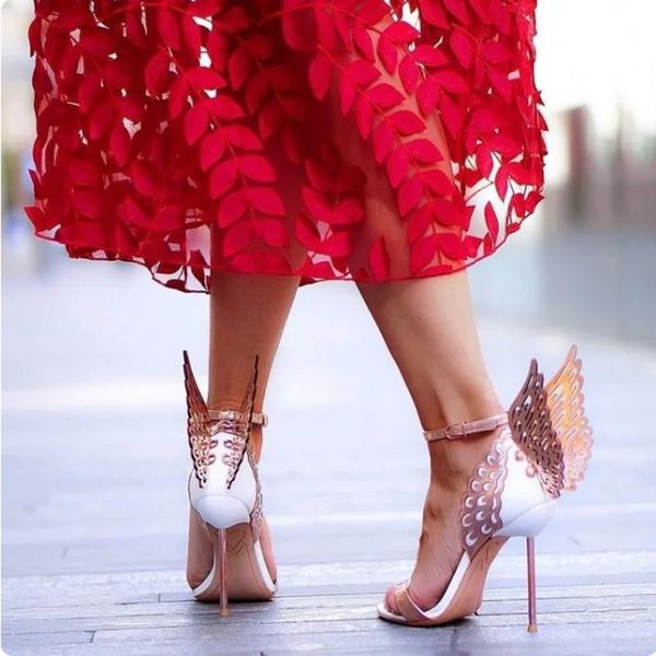 Gül Altın Kanat Sandalet Orijinal Deri Kelebek Yaz Kadın Gladyatörleri Lady Pompalar Ayakkabı