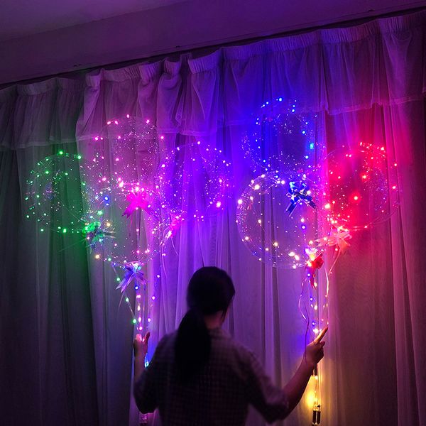 Decorazione per feste Palloncini a LED di colore multicolore Illuminazione originale Bobo Ball Supporto per palloncini nuziali Decorazioni per fondali Baloon luminosi Matrimoni Notte CRESTECH