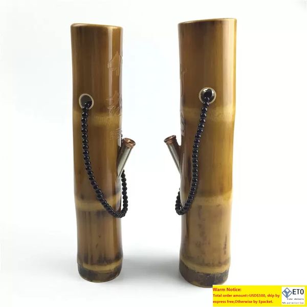 piattaforme petrolifere che fumano bong d'acqua bambù riciclatore piattaforme petrolifere spessore 8 mm tubi di acqua per fumatori con tubo di metallo bong per fumatori di bambù