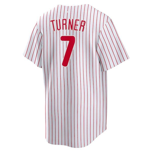 Camisas de beisebol Trea Turner 7 bryce harper 3 jesrey creme branco bot￣o de cor cinza vermelho dos homens tamanho s-xxxl mistura costurada e combine todas as camisas em branco sem nome