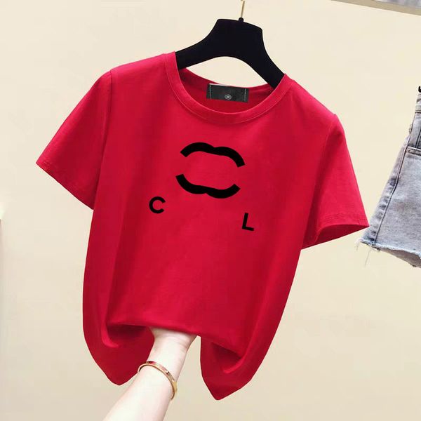 Canal tshirts France Graphic Versão curta Cotton Cotton Tshirt Chanells Shirt Fashion Milan Neck Clothing Clothing C Letter CC Camisa Ro 4692