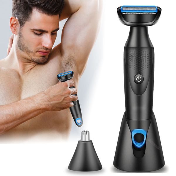 Epilatore Intimo Taglio pubico Rasoio Lady Aree sensibili Rasoio Bikini Trimmer per Inguine Uomo Palline Macchina da barba Taglio peli del naso 230207