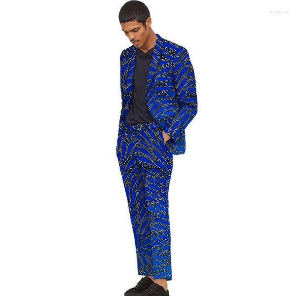 Abbigliamento etnico Set di pantaloni da uomo di moda africana Stampa Dashiki colorata Abiti su misura Blazer Pantaloni Abiti maschili nigeriani