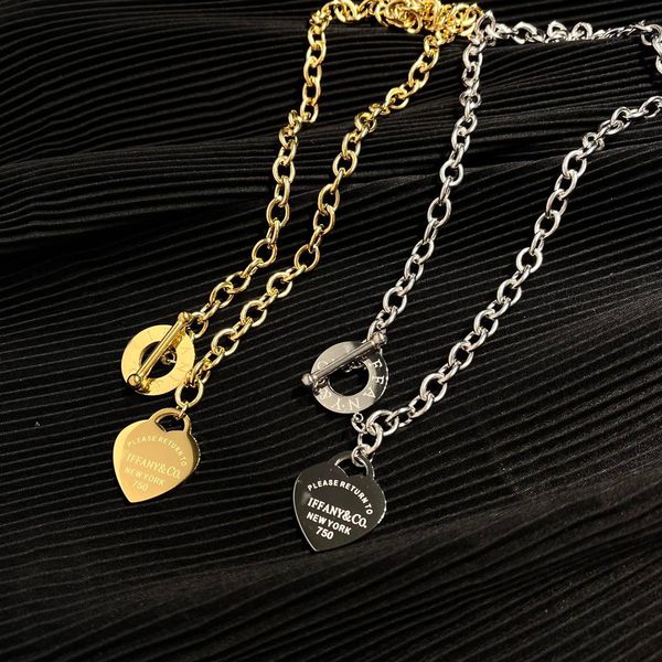 Calha de colar de moda de designer de luxo Chain de gargantilha 925 Silver Plated 18K Gold Bated Stoinless Steel Letter Colares para mulheres jóias sem caixa