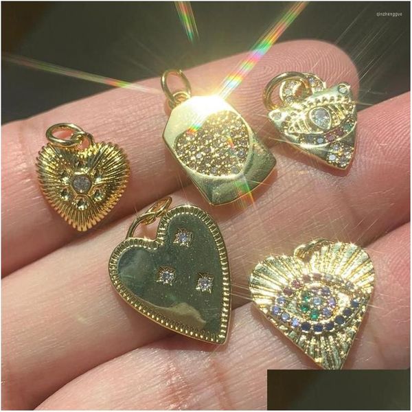 Charms Heart Star Moon için Kolye Diy Angel Virgin Kolye Takı Yapımı Aksesuarlar Bakır Kakma Zirkon Telefon Damlası Dive Dhav2