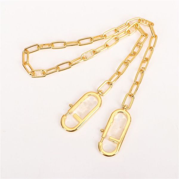 Lady Strap Chain for Clip Bags Designer Metal Gold Bag Acess￳rios Pe￧as