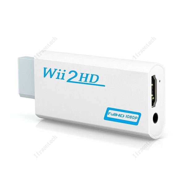 Tam HD 1080p Wii-HDMI uyumlu dönüştürücü adaptörü Wii2HDMI uyumlu dönüştürücü PC HDTV monitör ekranı için 3.5mm ses
