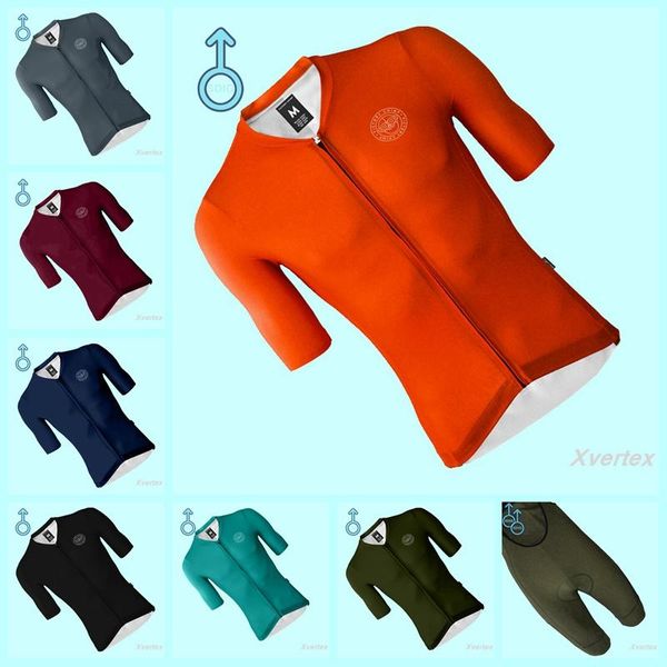 Rennjacken RC Team Victory Chimp Radfahren Jersey Männer 2023 Einfarbig Stil MTB Sommer Kurzarm Zyklus Shirt Reine Orange Bike Reiten T