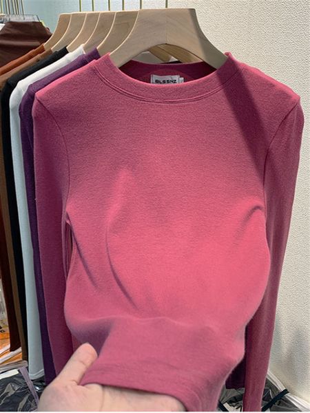 Maglietta da donna Primavera Maglietta da donna Ragazza Abbigliamento da donna Maglietta oversize a maniche lunghe Maglietta femminile Maglietta sexy Y2k Top Vintage Rosa Autunno 230207