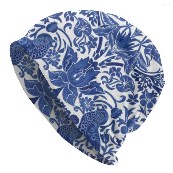 Berretti Porcellana Blu Orientale Uccello Modello Bonnet Homme Hip Hop Lavorato A Maglia Skullies Berretti Berretti Chinoiserie Caldo Cappelli Slouchy Beanie