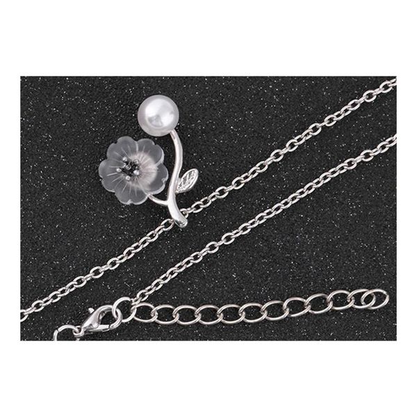 Подвесные ожерелья симпатичная камелия симуляционная жемчужная макси -макси колярное кольцо женское воротнич