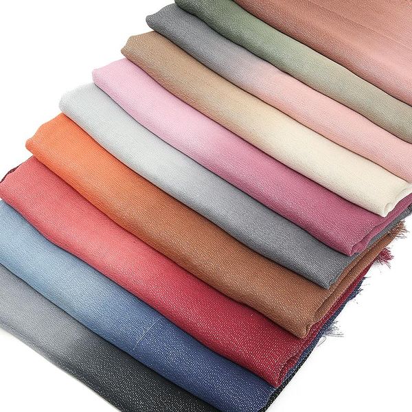 Schals 2023 Ankunft Gradient Glitter Baumwolle Hijabs Schals Shinning Muslimischen Kopf Wraps Schalldämpfer Turbane 10 Teile/los Großhandel