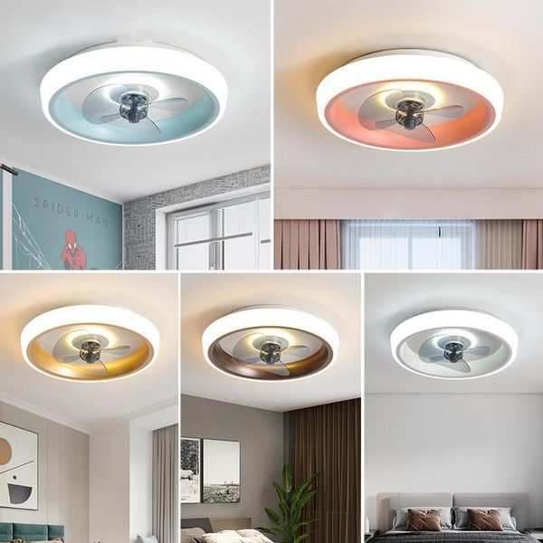 Потолочные вентиляторы современные минималистские лампы спальни ABS Fan Blade Blade Indoor Domtry's Light светодиодные светильники