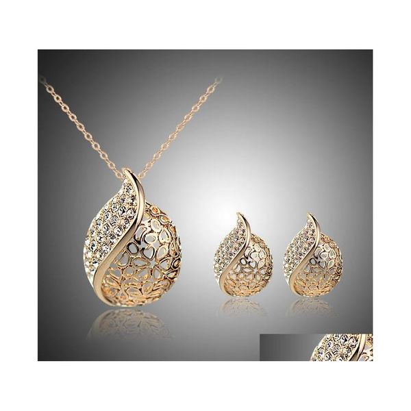 Brincos colar de j￳ias de dama de honra Conjunto de j￳ias de casamento Longo Pingente Gift Indian African Jewellery Sets Drop Delivery Dh4sx