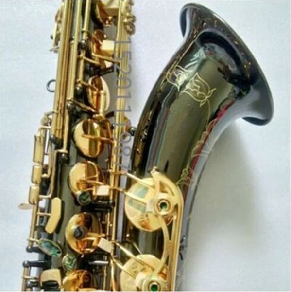Brand personalizado 802 tenor saxofone Sax B Fatias de abalone planas tocando profissionalmente par￡grafo music sax preto instrumento musical de navio gr￡tis