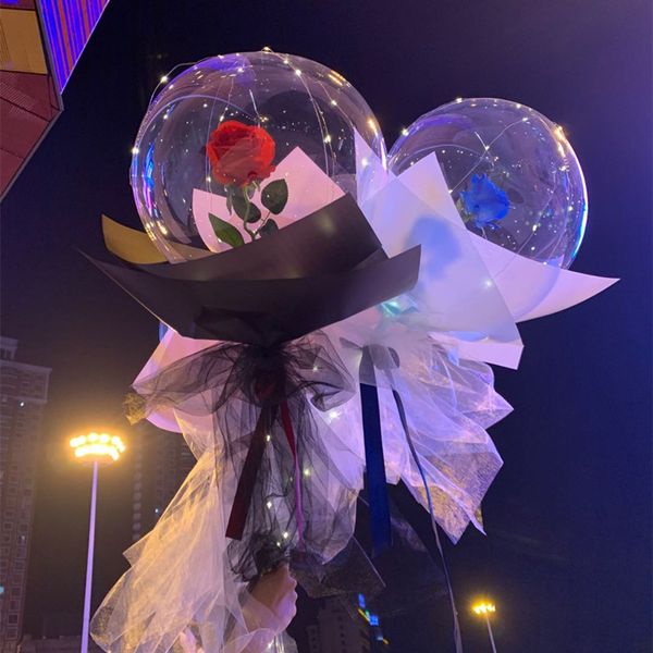 LED-BoBo-Luftballons, neuartige Beleuchtung, transparenter Blasenballon mit Stäben und Lichterkette, Geburtstag, Hochzeit, Weihnachten, Party, Dekoration, usalight